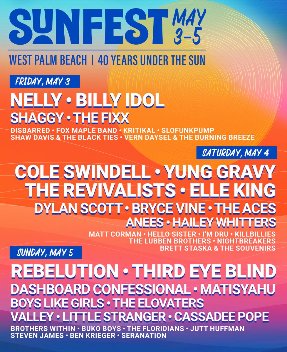We’ve teamed up with The Palm Beaches to send you and a friend to SunFest for the weekend, May 3 – 5. Sign up at 991wqik.com for your chance to win a pair of three day VIP tickets and hotel accommodations for Sunfest 2024!