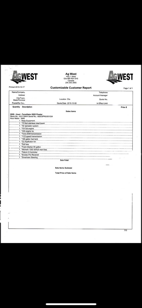 For sale. Attached is the spec sheet when we bought it. We put on 205 hours in the 4 years we used it, total hours 4100. Everything works how it should, we use it every year, just don’t have the manpower to run it anymore. $90k Cdn