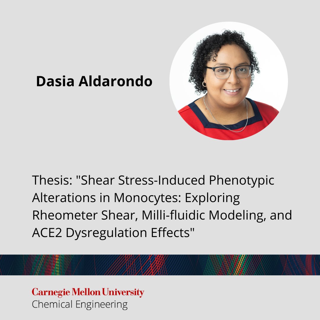 Congratulations to @dasia_aldarondo on a successful dissertation defense! Title: 'Shear Stress-Induced Phenotypic Alterations in Monocytes: Exploring Rheometer Shear, Milli-fluidic Modeling, and ACE2 Dysregulation Effects”