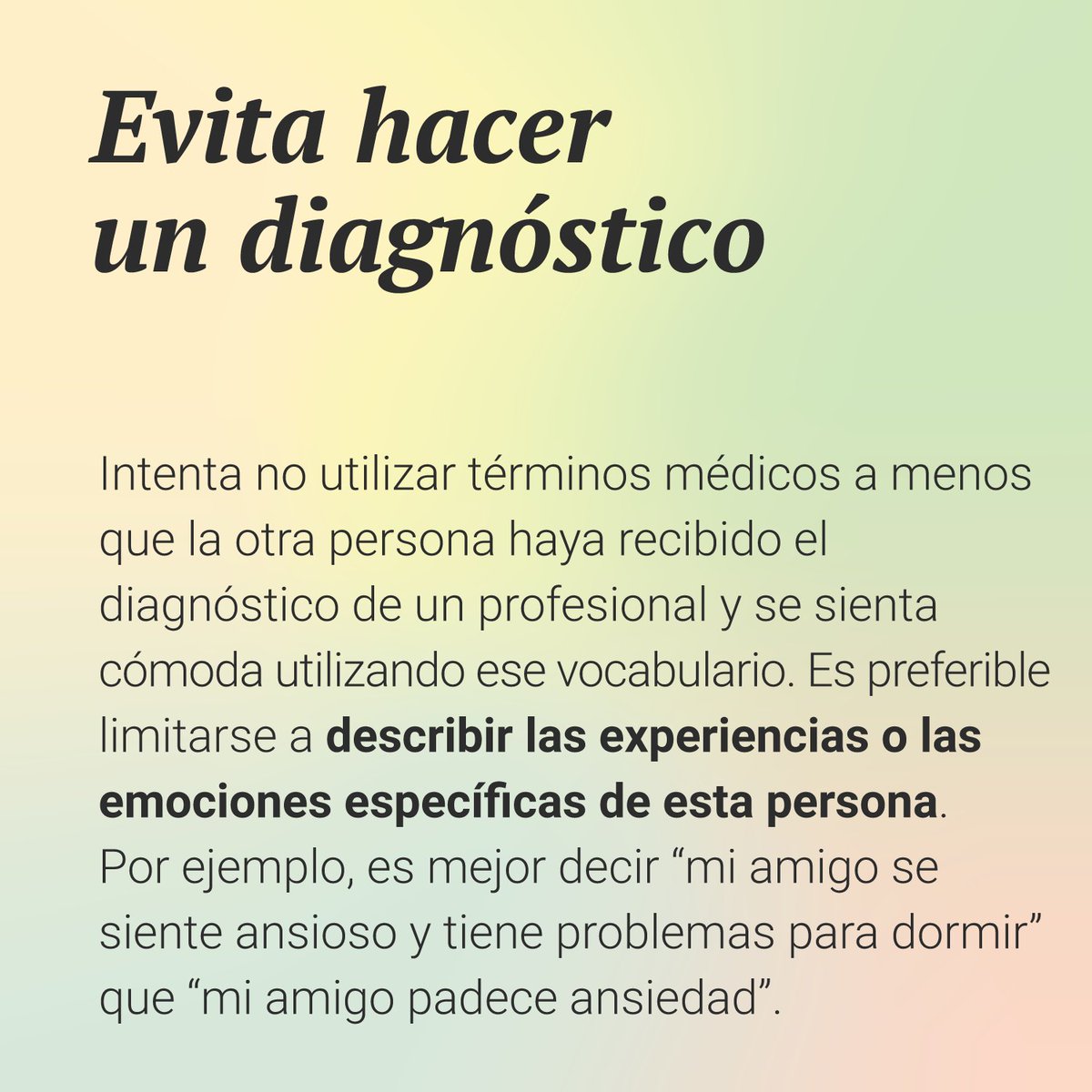 ¿Te pasa a veces que no encontrás las palabras o la forma expresar lo que estás sintiendo? 🫤 O alguna vez, un amigo o amiga acudió a vos y, ¿no supiste como reaccionar? 😥 Hoy te compartimos 4 consejos que pueden ayudarte a hablar de salud mental 👇