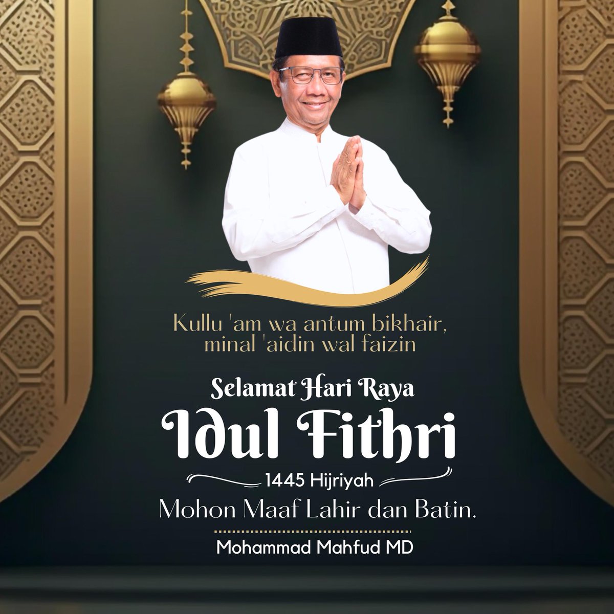 Ramadhan 1445 H telah pergi dan kita akan terus merindukannya sampai ketemu lagi di tahun depan. Kini gema takbir iedul fithri bersahutan. Dari lubuk hati yg dalam saya mengucapkan, 'Selamat idul fithri 1445 H', mohon maaf lahir dan batin'. Kullu aam wa antum bi khair.