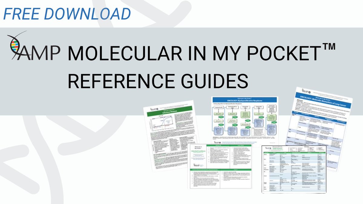 Save time by keeping important molecular diagnostics information right at your fingertips! Check out AMP’s Molecular in My Pocket quick guides, including the recently released cards on Ovarian Cancer Molecular Biomarkers and Breast Cancer: ow.ly/T2tJ50QoUrb #molpath