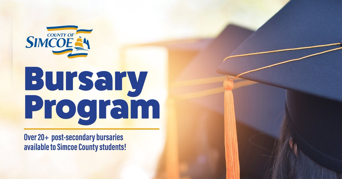 📚 Exciting news! The 2024 Bursary Program for @SimcoeCounty students is here! With 21 $3,000 bursaries available, we're helping local students achieve their academic goals. Check out eligibility criteria & apply by July 31, 2024 at simcoe.ca/studentbursary #SimcoeCountyBursary