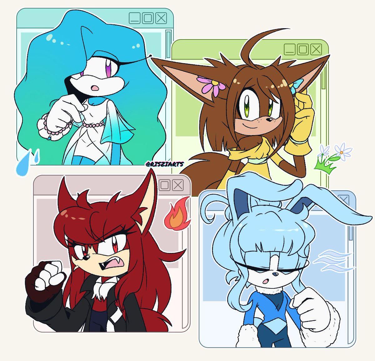 Redesigned elemental gurls
#SonicOCs
#SonicTheHedgehog