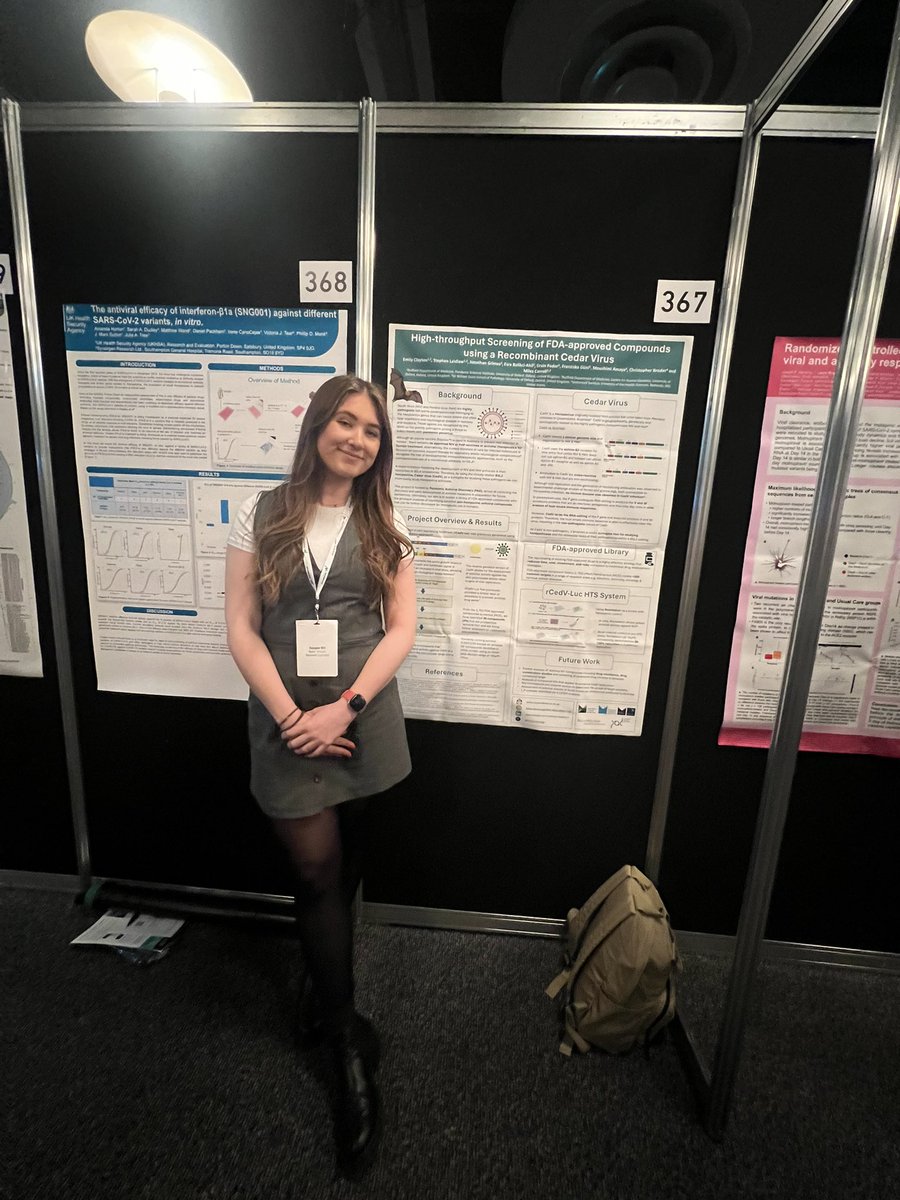 Pleased to be presenting a poster on my research titled ‘High-throughput screening of FDA-approved compounds using a Recombinant Cedar Virus Platform for Henipavirus Antiviral Discovery’ here at the Microbiology Conference 2024 in Edinburgh. Catch me at poster stand A367 today🦇