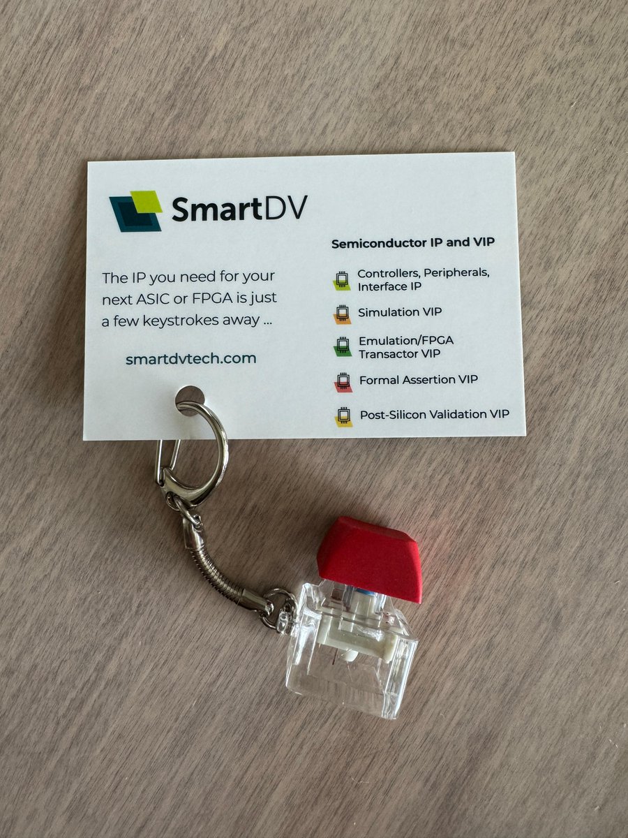 If jet lag is setting in and you’re feeling a bit restless in those #EW24 conference sessions, stop by SmartDV’s stand (4-570) to pick up a keyboard fidget keychain. The IP you need for your next ASIC or FPGA is just a few keystrokes away! 🤓