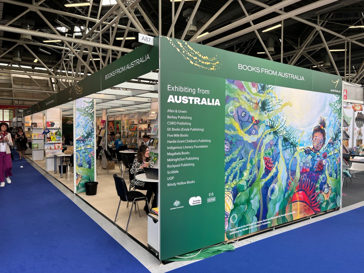 Day 2 at #BCBF24! Come and meet the Australian publishers at Hall 25 Stand A87, or have a drink with us at our stand party this evening from 17:00 - 18:00. 🥂 📚 🇦🇺 Thanks to Creative Australia for their continued support of our export programs. #BooksFromAustralia