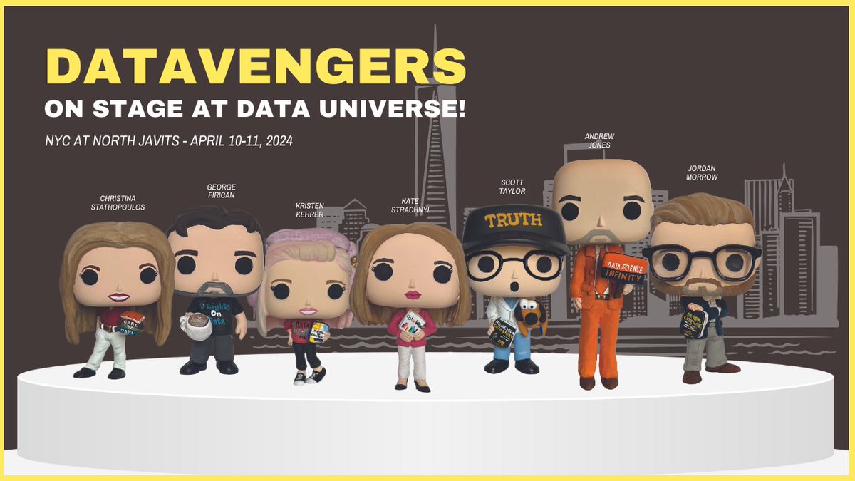 The #DATAVengers are uniting at #DataUniverse2024! Check out what Andrew Jones, @datacated_, Christina Stathopoulos, @georgefirican, Jordan Morrow, @DataMovesHer & @stdatawhisperer are looking forward to & where you'll see them in action: bit.ly/3TJnpXe
