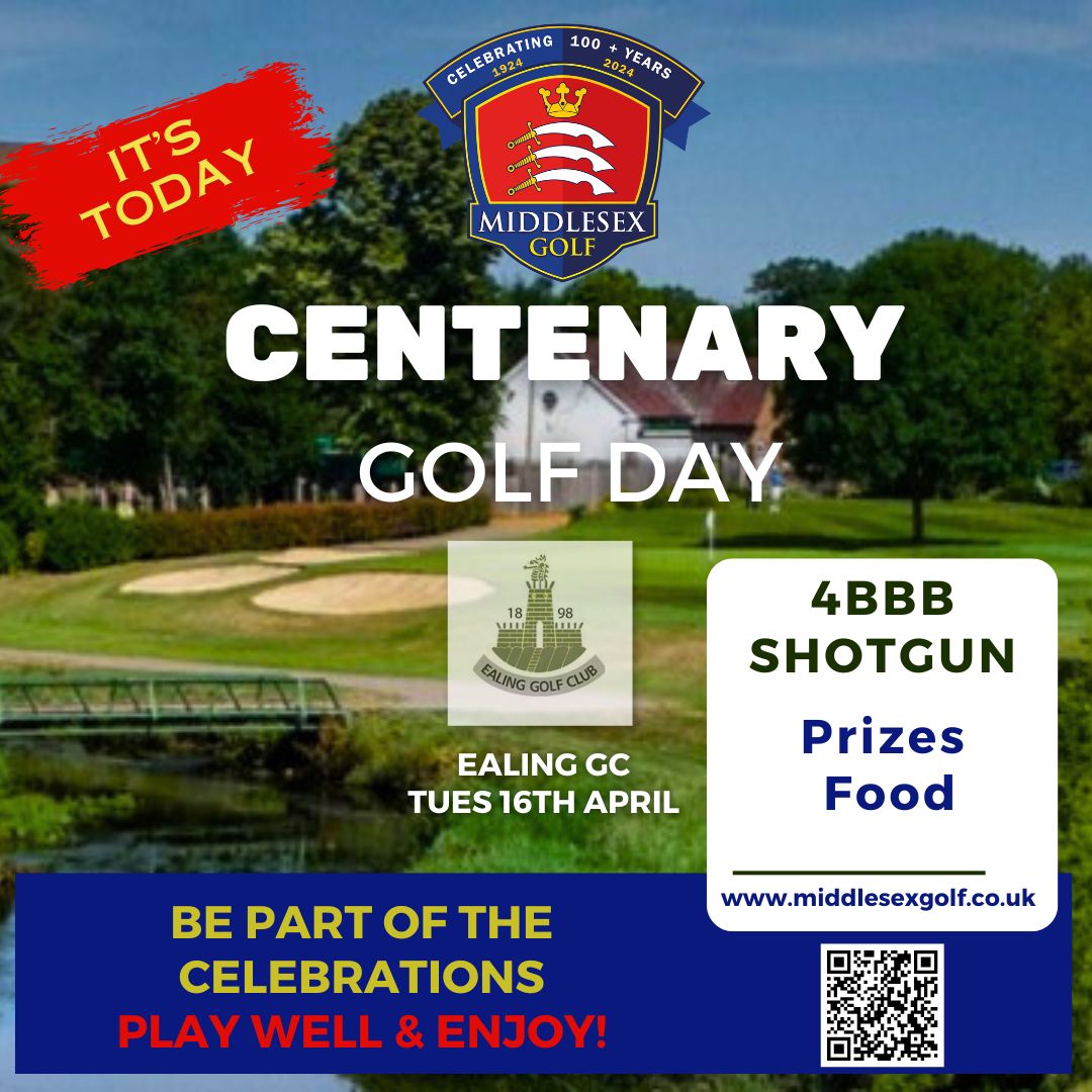 Good Luck to all playing in the Centenary Golf Event today at @EalingGolfClub Golf Club today! Remember it's a SHOT GUN start! allow a few extra minutes to reach your allotted tee ⛳ Play well and Enjoy your day 1️⃣0️⃣0️⃣➕ Thanks your support 🏌️‍♂️👏🏌️‍♀️