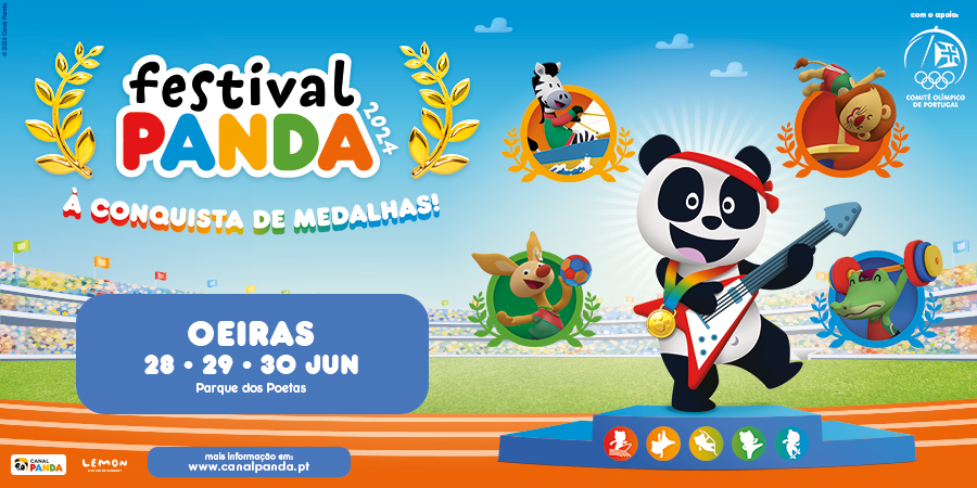 🐼 O Festival Panda está de volta a Oeiras! O evento mais esperado do ano, irá acontecer de 28 a 30 de junho, o Parque dos Poetas vai ser palco de muita diversão, com as personagens favoritas das crianças. Saiba mais informações em tinyurl.com/msc6j6ft