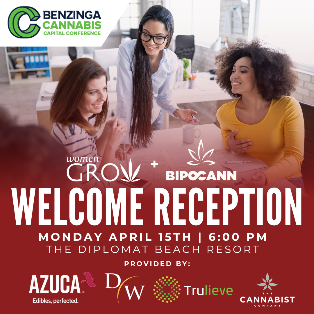 Ready to ignite the cannabis industry? Benzinga's Cannabis Capital Conference is the place where cannabis deals and relationships happen! Connect with us on 4/15 at our Welcome Reception at 6 PM to kick off the conference. Learn more: bit.ly/3VOHhLi 🔗