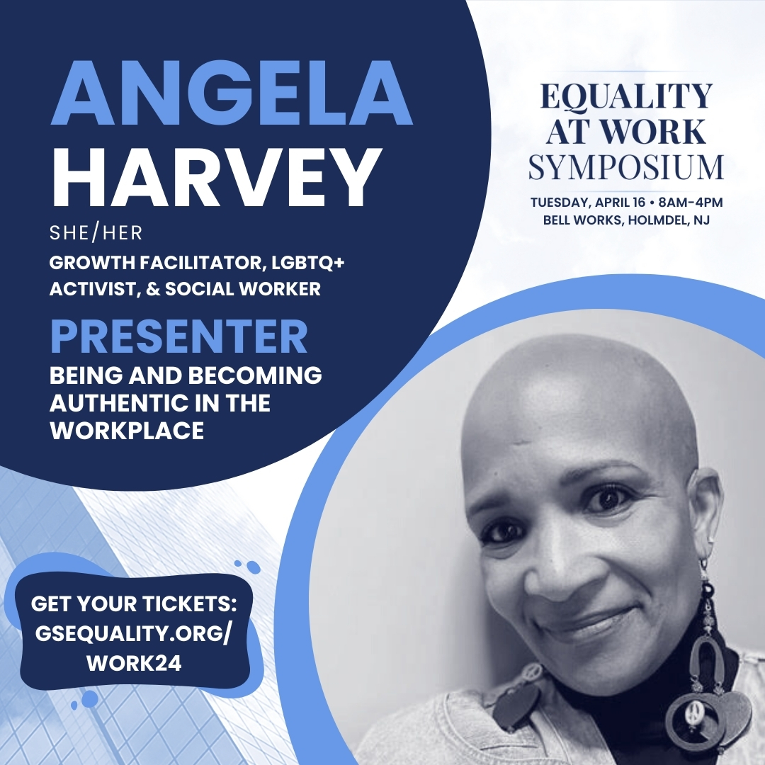 Become your authentic self in the workplace with growth facilitator, LGBTQ+ activist, and social worker Angela Harvey!⁠ ⁠ Get your tickets to Equality at Work >> secure.everyaction.com/XjBN87xgEkK04i…⁠ ⁠ #DEI #ERG #LGBTQ #LGBT #queer #trans #transgender #NewJersey #NJ