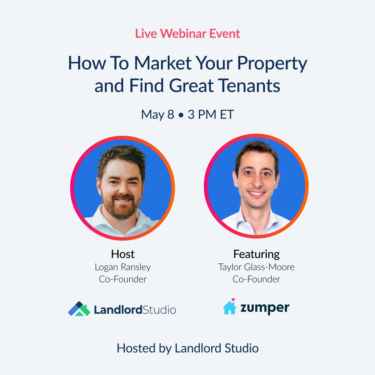 📣 Calling all individual property owners & managers! Want to fill your units faster? Join @Zumper and Landlord Studio in May for a webinar where you'll learn the secrets to effectively marketing your properties online. Don't miss out! Register now: hubs.la/Q02sbrM60