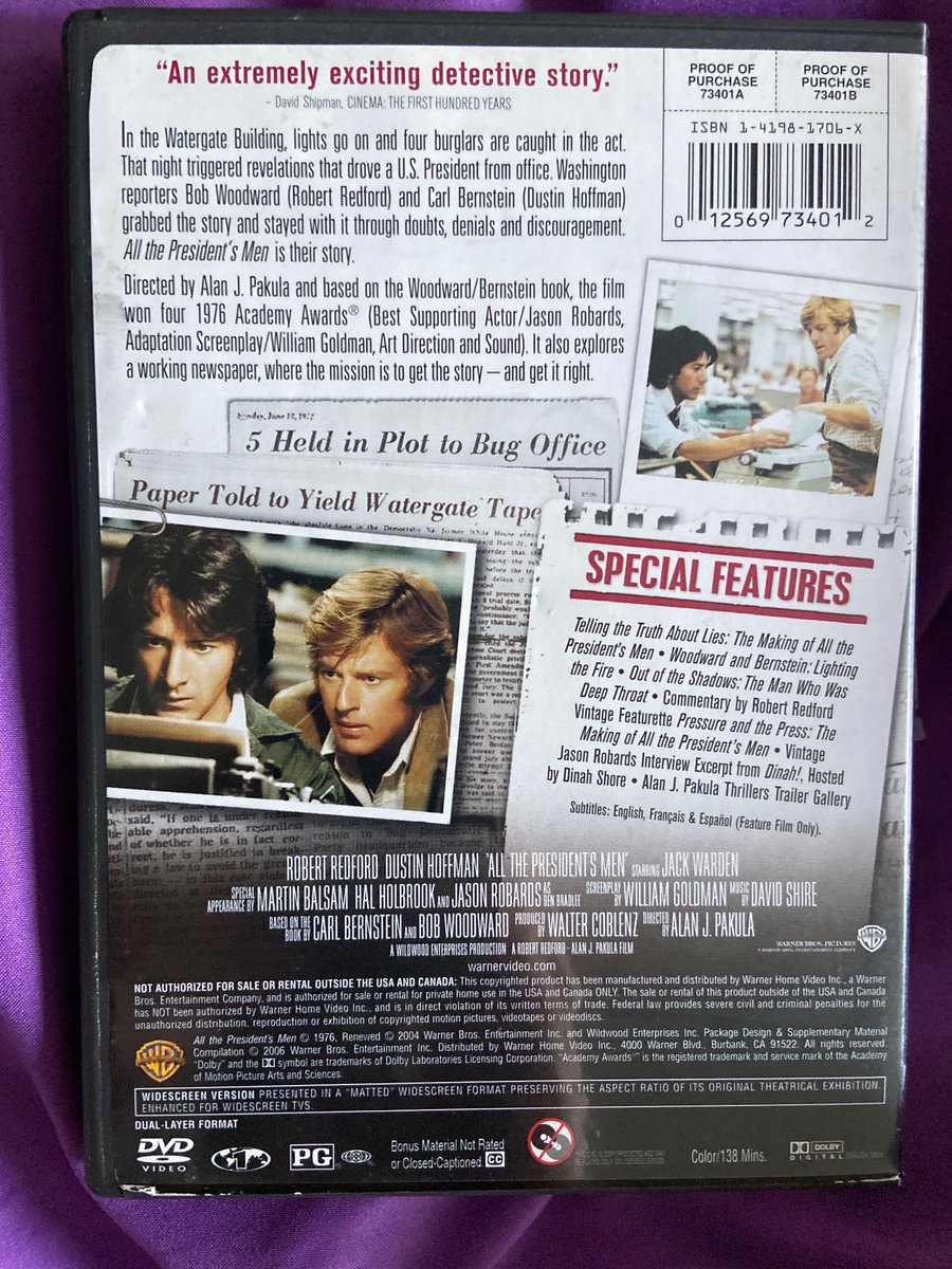 @Route_60plus Love All the President’s Men! Definitely a must-watch for me tonight in honor of this great movie’s 48th anniversary! #OTD #ClassicMovies #DustinHoffman #RobertRedford