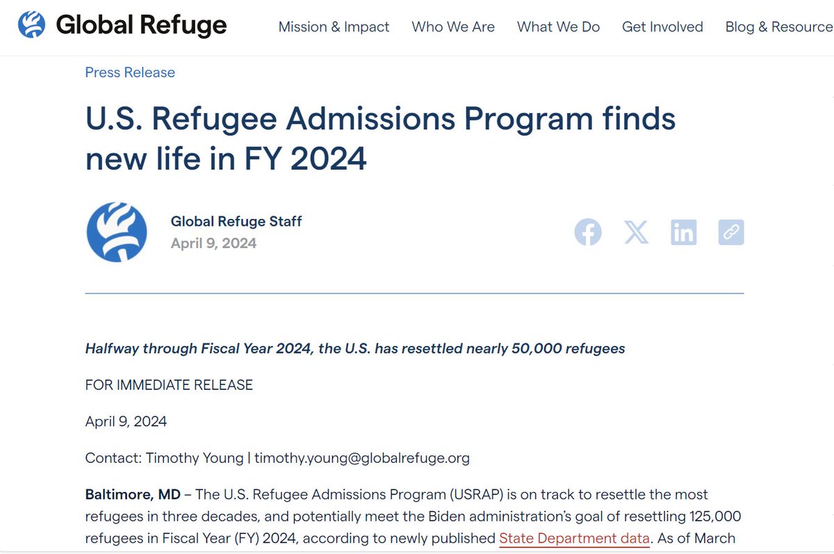 After years of work rebuilding processing and resettlement capacity, the refugee program is finally delivering safety and opportunity to vulnerable families on a scale that lives up to our nation’s humanitarian ideals. Our latest via @GlobalRefuge globalrefuge.org/news/u-s-refug… 1/10