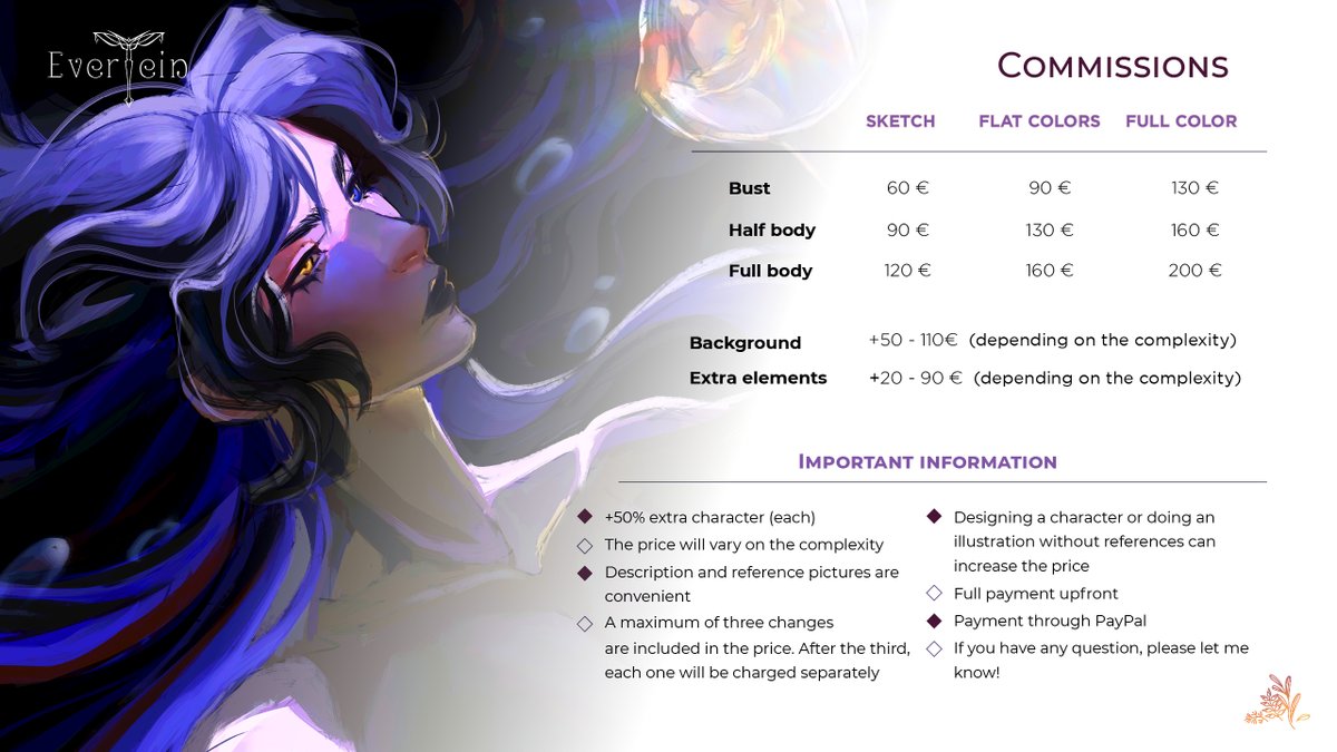 EverteinC's tweet image. Hello!🌸My commissions are Open! I'll open 3 slots this time!  They'll be avaiable in my HADES game style AND in my regular one!   If you have any questions, leave a comment below or send me a DM  ♥