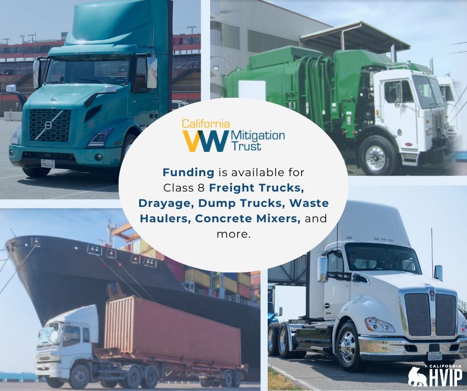 Got plans to switch to #zeroemission? 🌟 The VW Mitigation Trust is now funding clean Class 8 freight trucks, drayage trucks, dump trucks, waste haulers, and more! 💸 Don’t let this chance slip by – dive into how to secure your funding today! 👉 buff.ly/49WvX3X