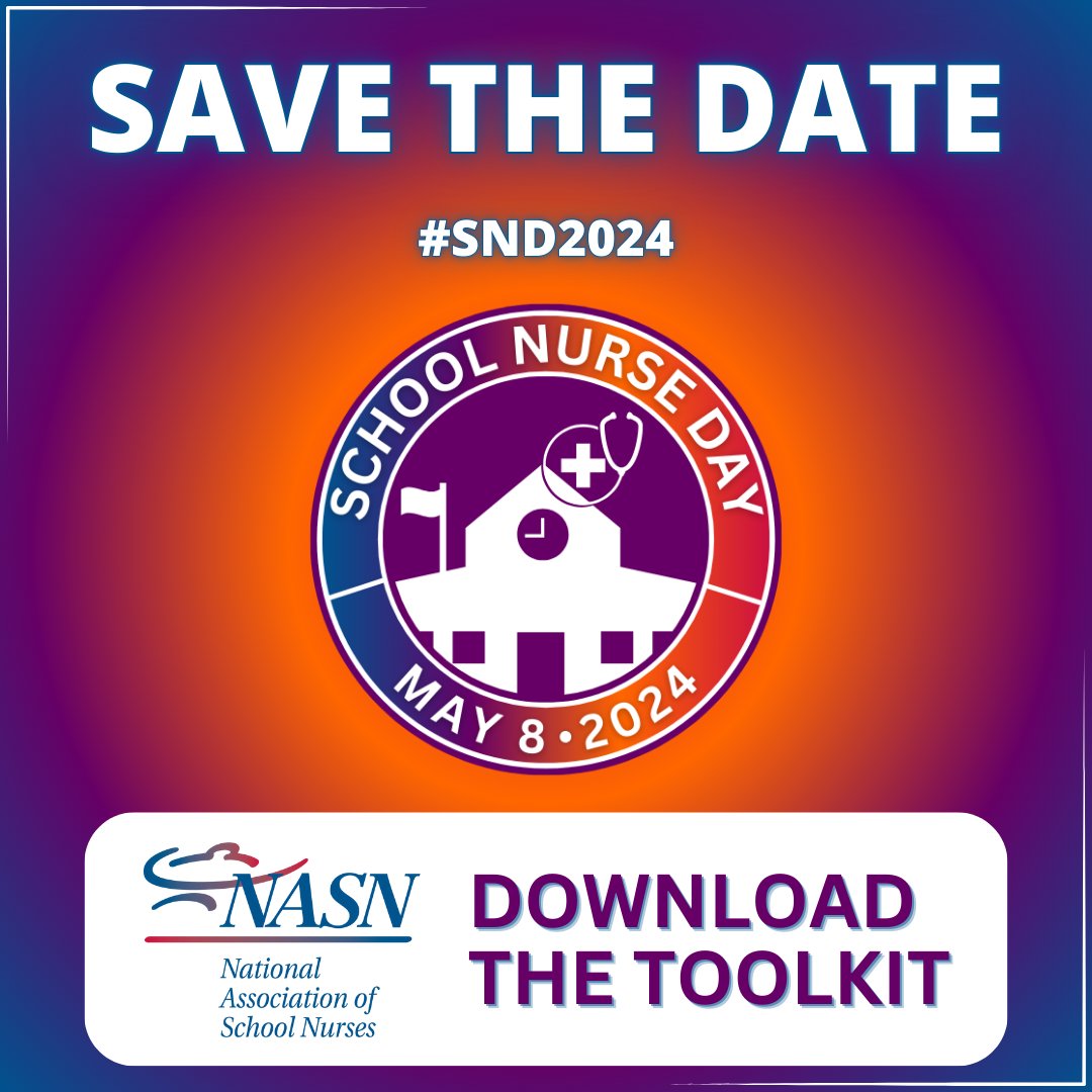 NASN created a virtual toolkit for School Nurse Day, featuring social media posts, images, and more to celebrate the contributions of #schoolnurses who make a difference in the lives of children every day!
Get the toolkit: ow.ly/NFje50R3pN3

#SND2024 #NASNStrong