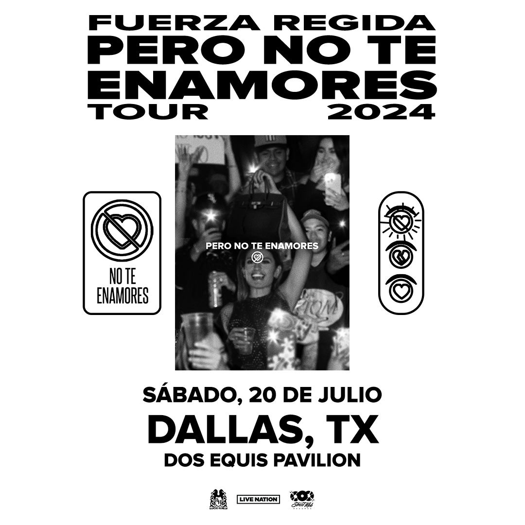 ¡@FuerzaRegidafr aterriza en el escenario de Dos Equis Pavilion el sábado 20 de julio! Compren sus boletos a partir del viernes 12 de abril a las 10AM. 🎫 Información de boletos: livemu.sc/49KLOC5