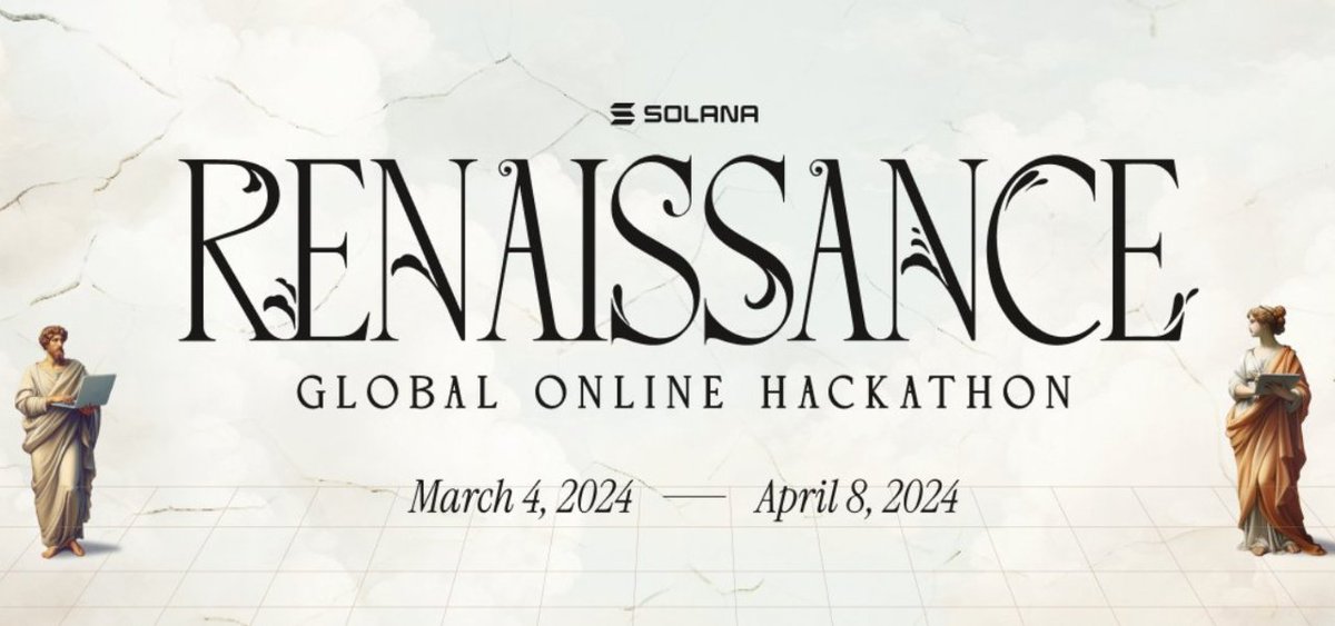 Just participated in the <a href="/solana/">Solana</a> Renaissance Hackathon by @ColosseumOrg! 🚀

Big shoutout to the entire team for their hard work and support!🙌

Results will be announced in early May.