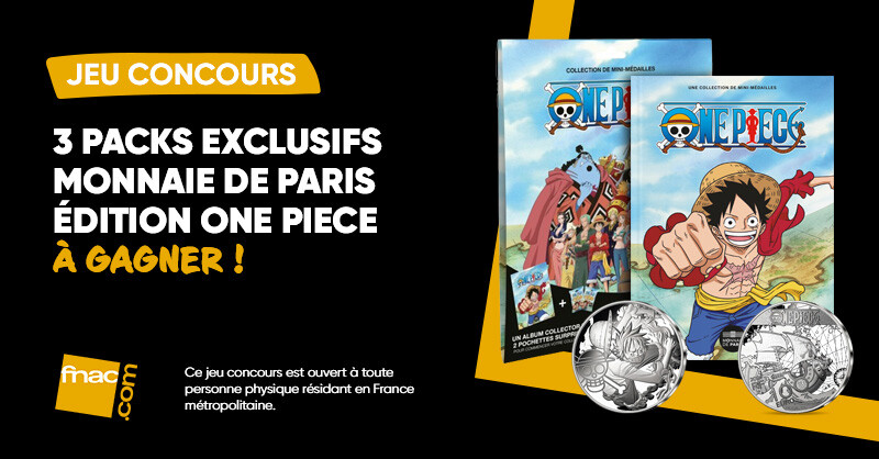 JEU CONCOURS | Gomu gomu Pistol ! L’édition One Piece s’invite à la monnaie de Paris, tentez de remporter 3 lots exclusifs ! Pour participer 👉 RT & mentionne le fruit du démon qui te correspondrait + Follow @Fnac Bonne chance à tous ! ☘ TAS le 16/04. 3 gagnants