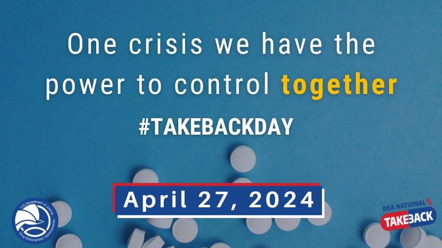 Do you have medications you no longer use or need? Consider disposing of them at a nearby #TakeBackDay event on April 27! #TipTuesday 

Visit bit.ly/3PuKTy4 for more information.