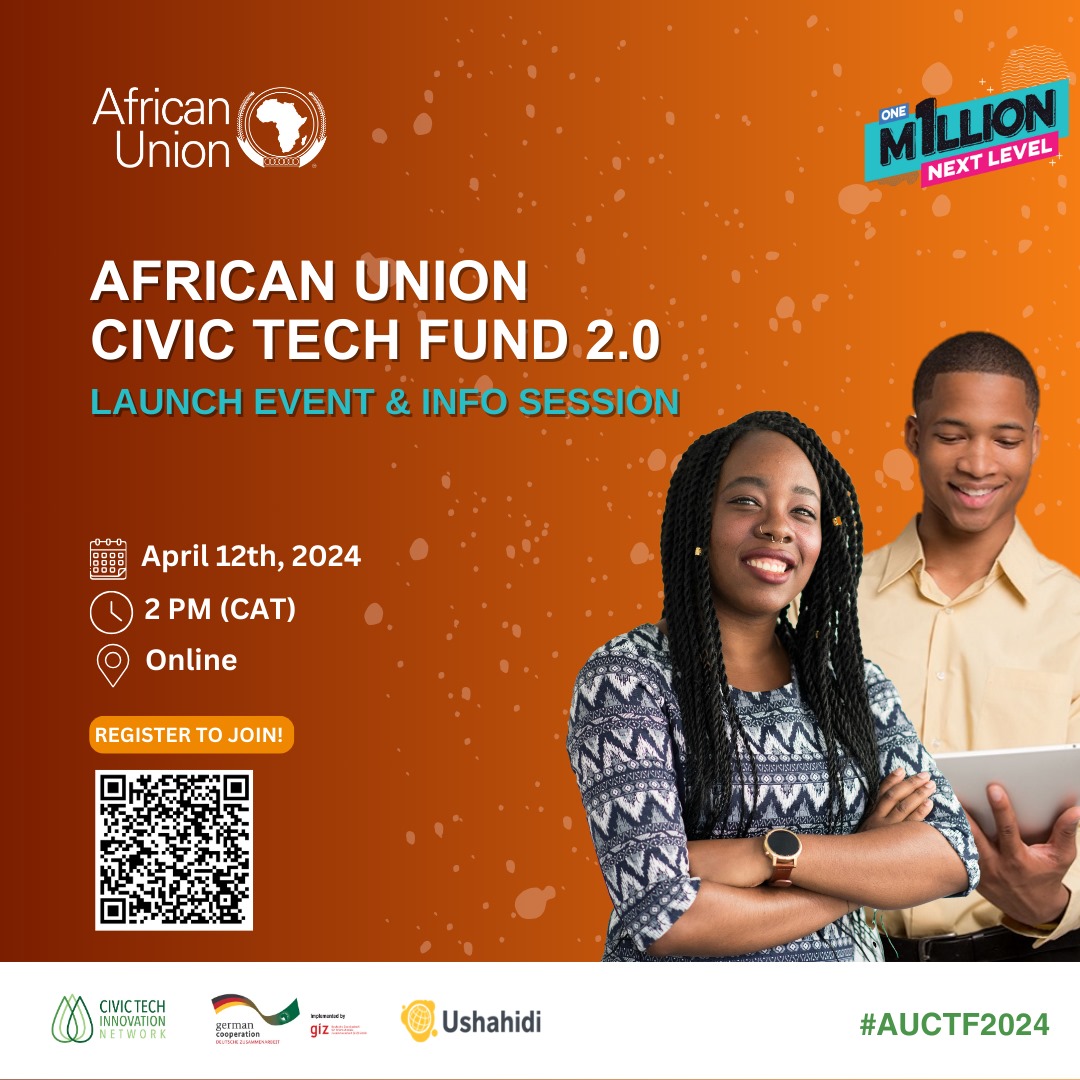 AUYouthProgram's tweet photo. 📢 Are you a Civic Tech organization seeking to scale your initiative?

Join us for a virtual launch of the 2nd edition of the AU Civic Tech Fund and learn how you can become one of the grantees!

🗓: April 12th, 2024 
⏰️: 3PM EAT
🔗: https://t.co/7U47gdr6gR

#AUCTF2024 https://t.co/RAY6J4pSpU