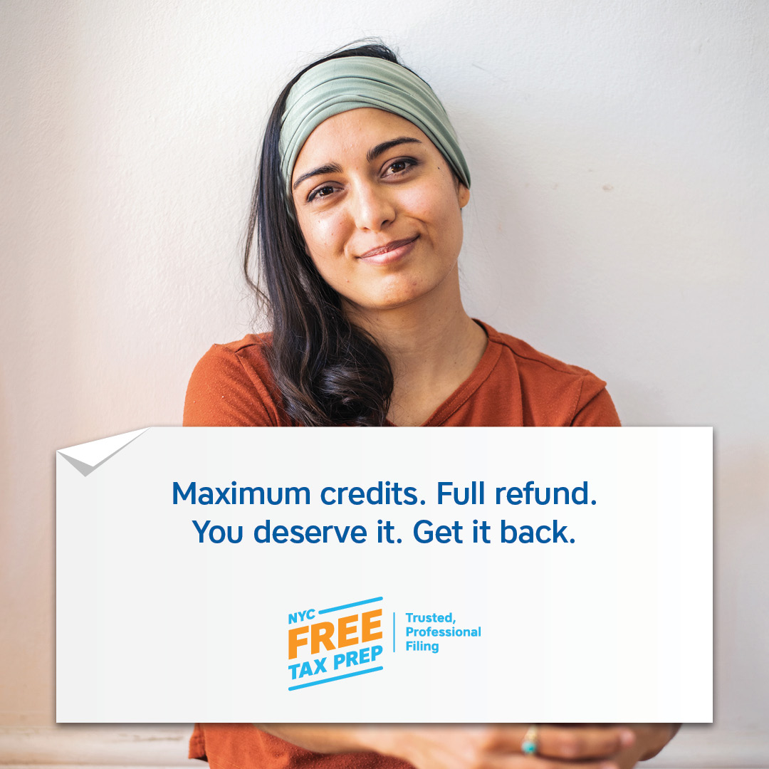 📢 It’s Tax Time!
💵 Maximum credits.
💵 Full refund.
💵 You deserve it.
💵 Get it back. 
If you earn $85,000 or less, file for free!
nyc.gov/TaxPrep
#FreeTaxPrep @helloDCWP