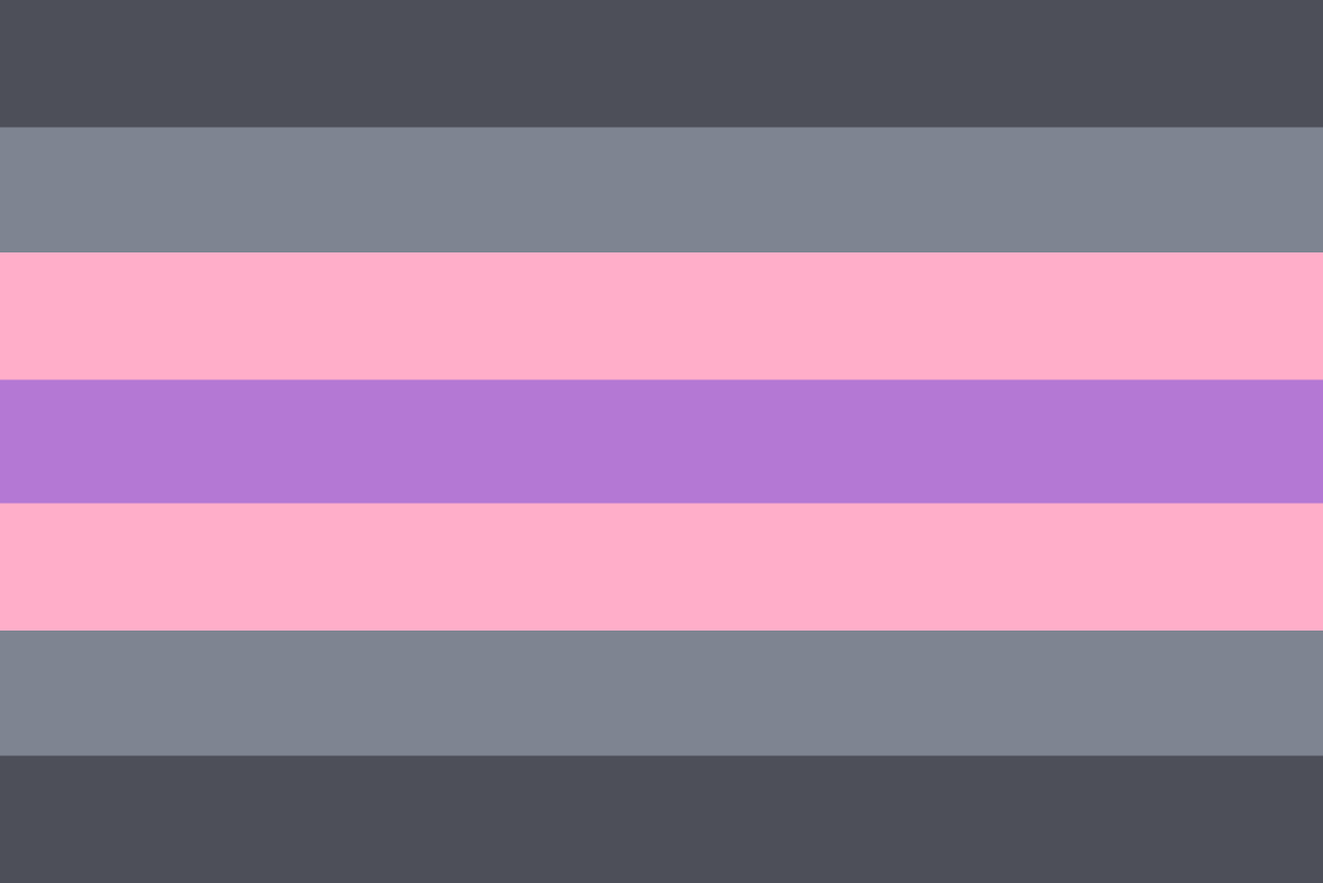 ┌─ ─ graysexual demigirl flag ♠︎ ─ for anyone who is graysexual/greysexual and a demigirl └─