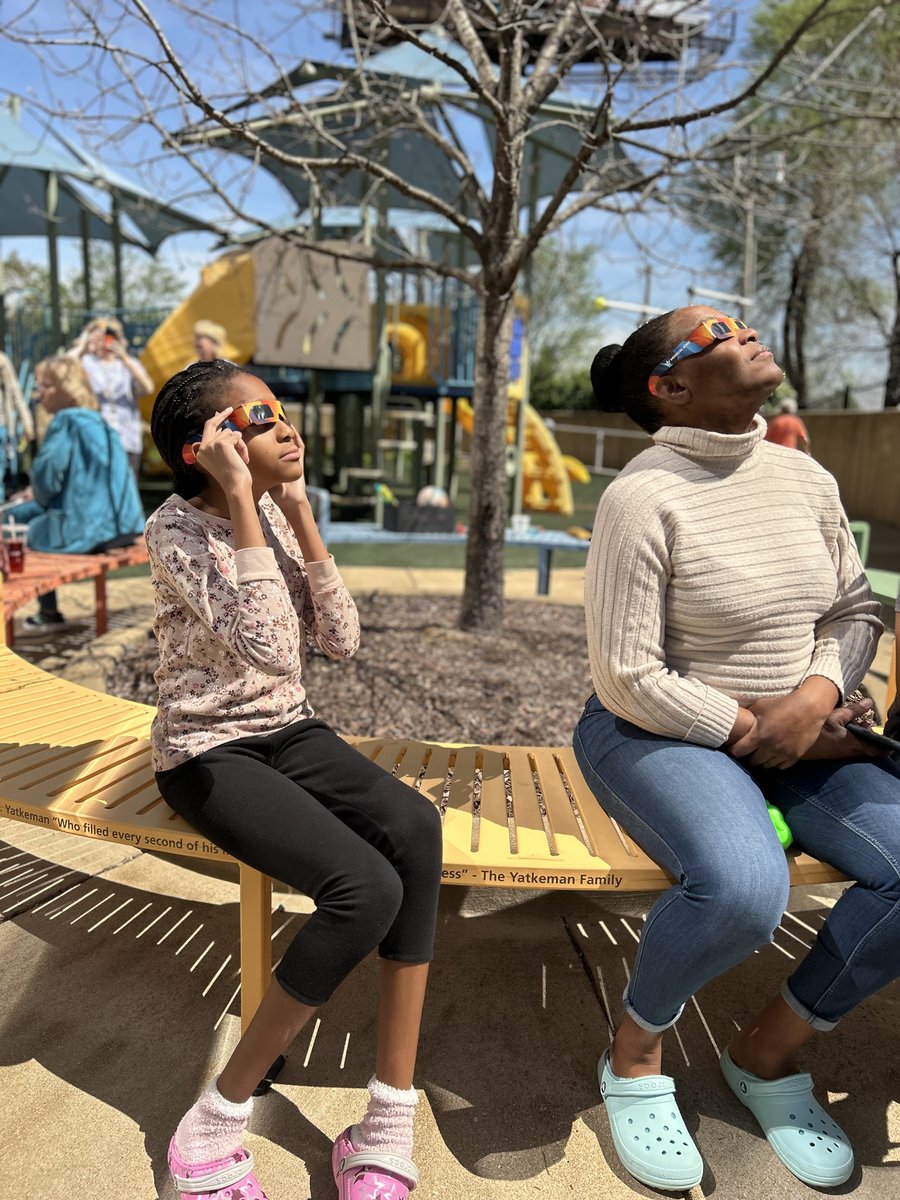 Patients, families and staff took a break from celebrating our anniversary to watch the solar eclipse! Where did you witness yesterday’s monumental event? ☀️😎 #Eclipse #Eclipse2024 #stlouis #shrinerschildrens