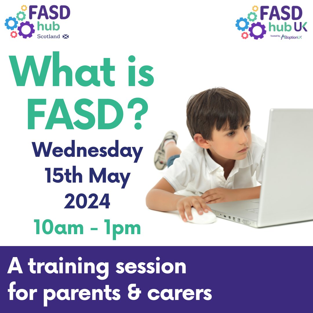 Do you care for someone who has been prenatally exposed to alcohol? Do you want to know more and ask questions about #FASD? Buy your ticket for our next 3-hour course for parents and carers in MAY: ow.ly/iVNn50RbaEj (FREE for Parents/Carers in Scotland) #FASDHubUK