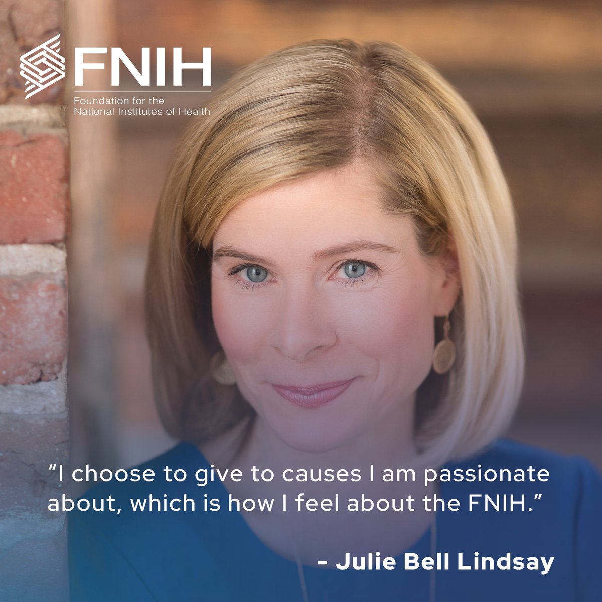 FNIH board member Julie Bell Lindsay shares how her personal experience, witnessing the outstanding care her husband received as a patient at @NIH, led to her passion for supporting the work of the FNIH. Read her full story here:fnih.org/donors/julie-b…