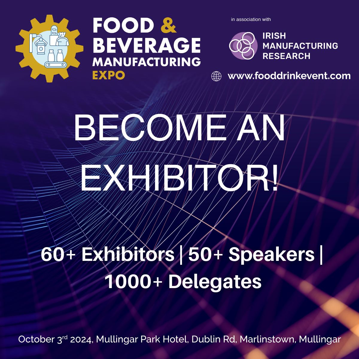 This is your chance to showcase your latest technologies, products, and solutions to industry leaders and up to 1000 delegates. 

Don't miss out on this prime opportunity to network, collaborate, and make a lasting impact.

#foodandbeverage #manufacturing #sustainability
