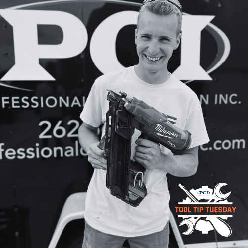 PCI_Wisconsin's tweet photo. Lock and load, it's time to nail it with the Framing Gun! 🔨 Say goodbye to hammer headaches and hello to the power of precision. Whether you're framing a house or building a birdhouse, this tool packs a punch! 💪🏠

 #ToolTipTuesday #FramingGunFun https://t.co/mA5MgWKxPC