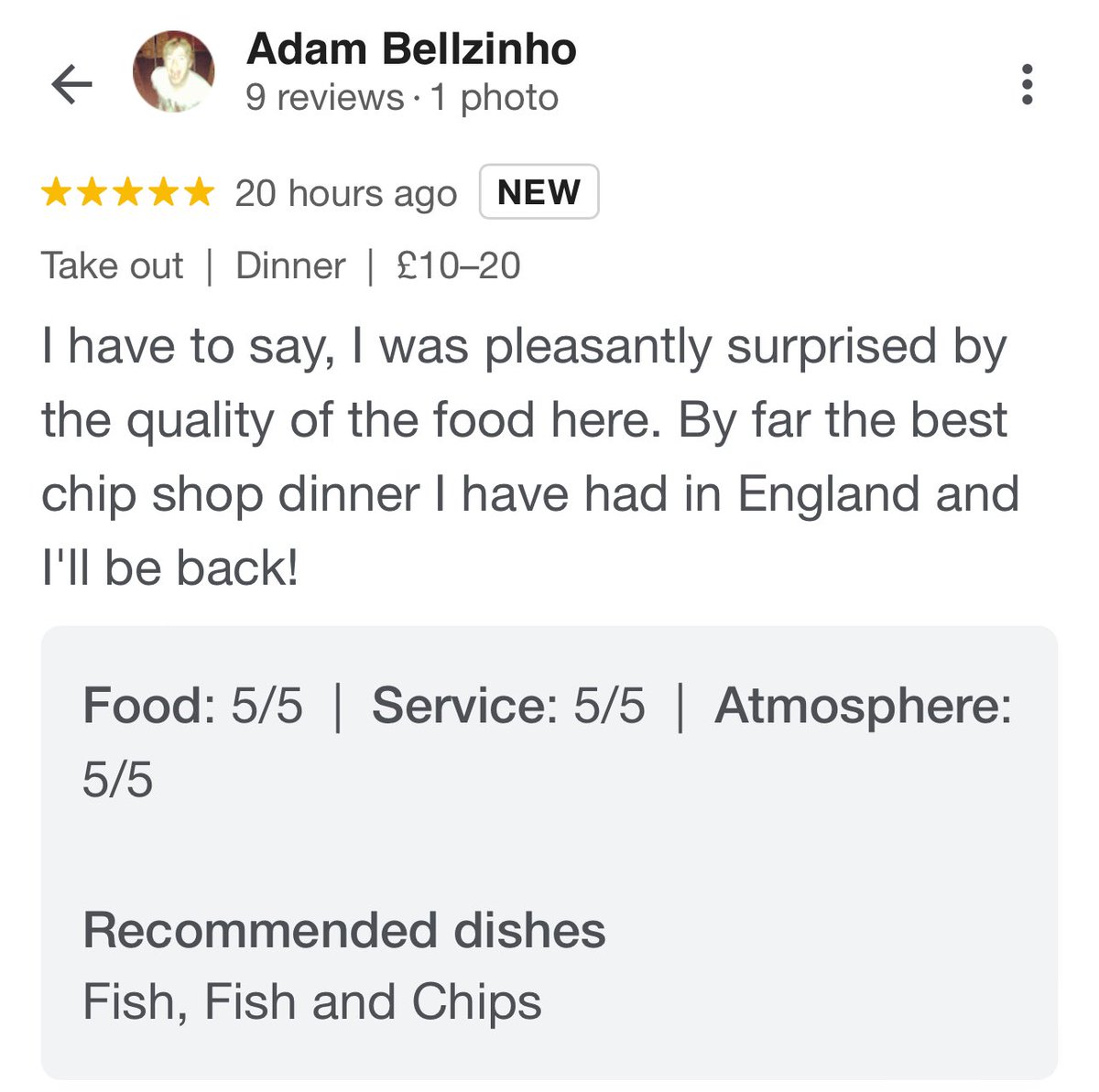 Such high praise  from our amazing customer! ⭐️⭐️⭐️⭐️⭐️ #PapworthEverard #Fishandchips #takeaway @VisitSouthCambs @VisitCambs #WeLoveSouthCambs @SouthCambs