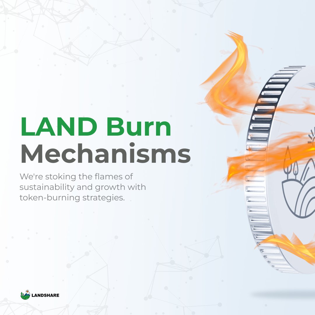 🔥 $LAND Burn Mechanisms We're committed to creating a sustainable ecosystem where every action contributes to the long-term health and growth of our platform. One of the key ways we're ensuring this is through our token mechanisms designed to remove tokens from circulation,