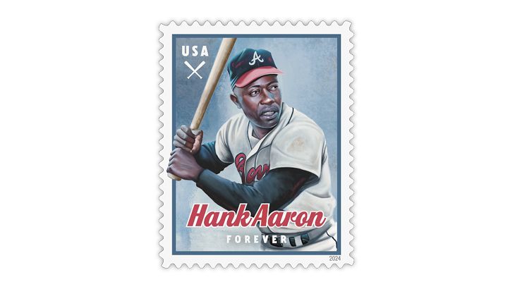 USPS reveals design of surprise stamp for Hank Aaron. bit.ly/3JdpdmG #LinnsStampNews