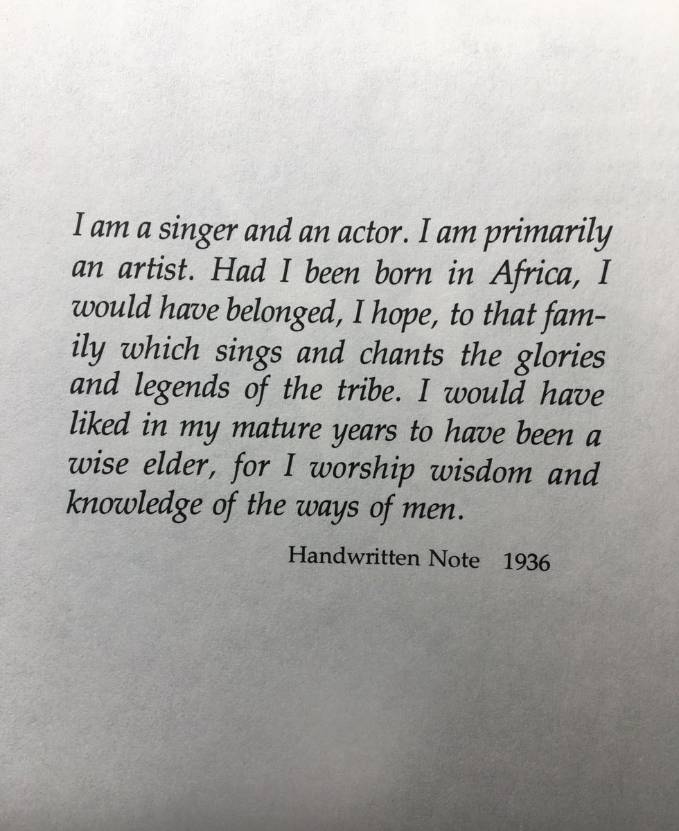 On his 126th birthday, a reminder from #PaulRobeson on the highest and deepest aspirations of an African artist. (Maybe somebody whisper this kind of artistic vision to #JerrodCarmichael. Couldn’t hurt, right?).