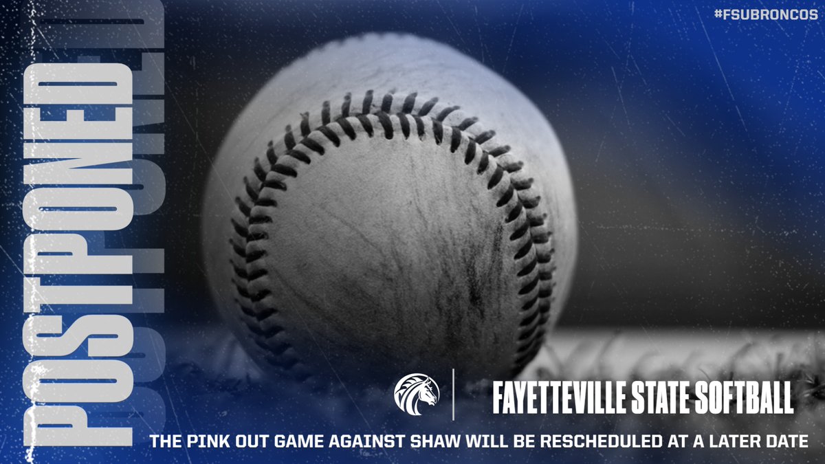 Today's softball game versus Shaw has been POSTPONED. Please stay tuned for a new date. fsubroncos.com
