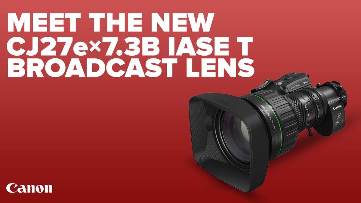 Introducing the new CJ27ex7.3B IASE T Broadcast Lens! With high image quality and versatility, this lens is equally at home in hand-held news, live sports, and broadcast studios. Learn more: canon.us/CJ27