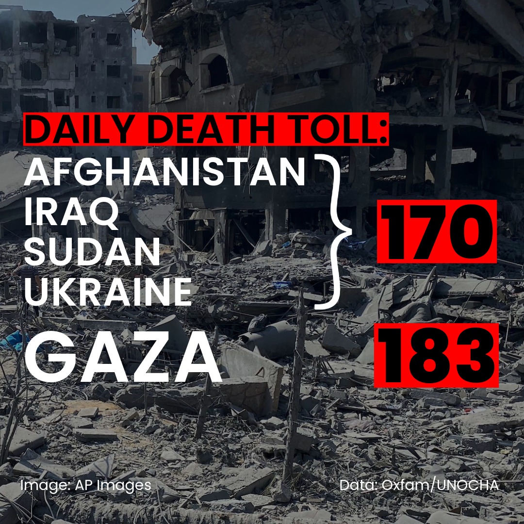 This is the terrible, tragic reality of the war in Gaza - a daily death toll higher than the conflicts in Afghanistan, Iraq, Sudan, and Ukraine put together. It is shameful that the Government are standing idly by while tens of thousands of innocent people have lost their lives.