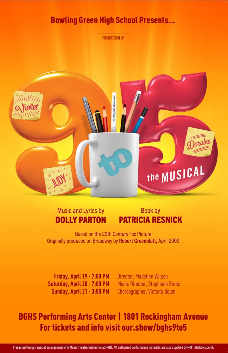 ⏰Looking for something to fill your 5-9?⏰

Tumble out of bed and stumble to
our.show/bghs9to5 to grab your tickets for our show April 19-21! 🤠☀️