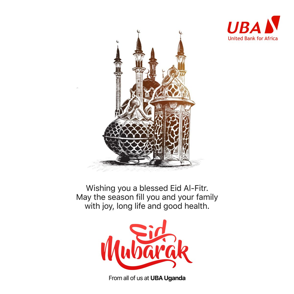 May the blessings of this season continue to be with you. Happy Eid Mubarak 🌙. #AfricasGlobalBank