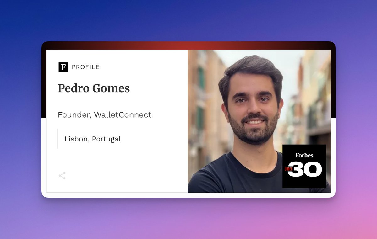 gm ☀️ we woke up to the amazing news that our founder @pedrouid is a @Forbes 30 under 30 🏆! we're absolutely thrilled! 🎉 Check out his feature here ↓ forbes.com/profile/pedro-…