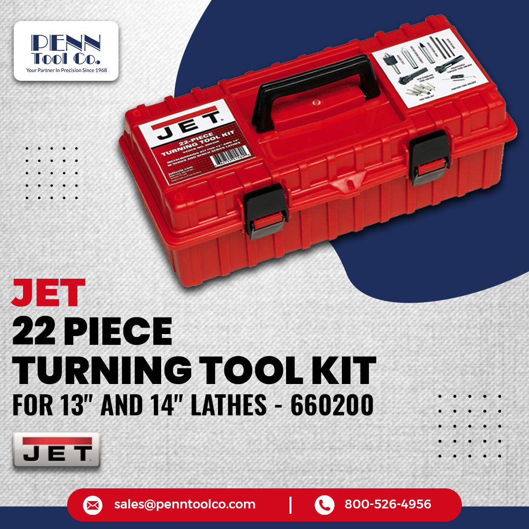 penntoolco's tweet image. Unleash your creativity with the JET 22-piece Turning Tool Kit for 13&quot; and 14&quot; lathes! 🛠️
.
#penntool #JETTools #Woodworking #TurningTools #LatheTools #Craftsmanship #DIY #Woodturning