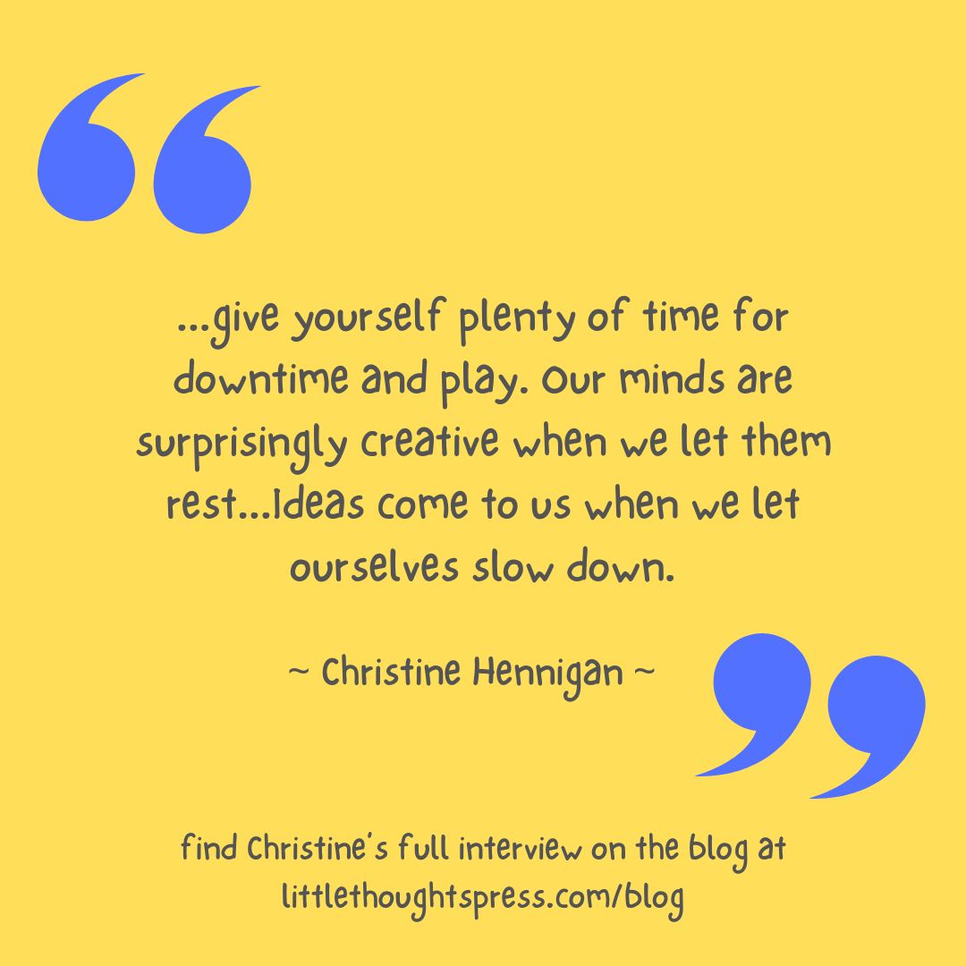 On the blog now, Christine Hennigan shares her advice for writing about mental health, how perfectionism is at odds with creativity, the #kidlit books she loves & more. Read it all here: littlethoughtspress.com/post/interview…