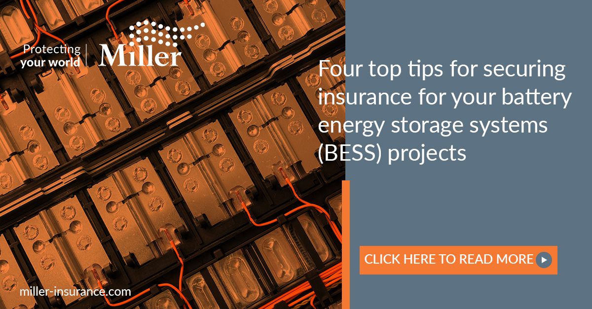 Miller's Renewable Energy & Environmental Technology team sit down to discuss the market’s current focus: battery energy storage systems (BESS), and share four top tips for securing insurance for your BESS project. Click below to read in full: ➡️bit.ly/49AsRS9