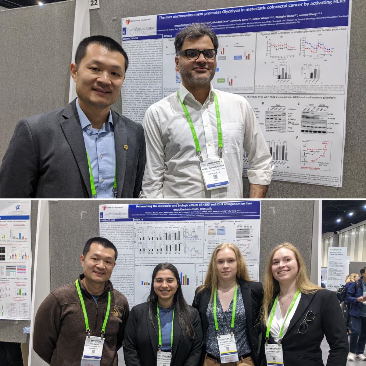 Another great poster session from my lab with Dr. Moeez Rathore and Dr. @CSBoutros @AACR @caseccc @UH_RE_Institute @UHSurgOncology @cwru #AACR24 #PancreaticCancer #ColonCancer