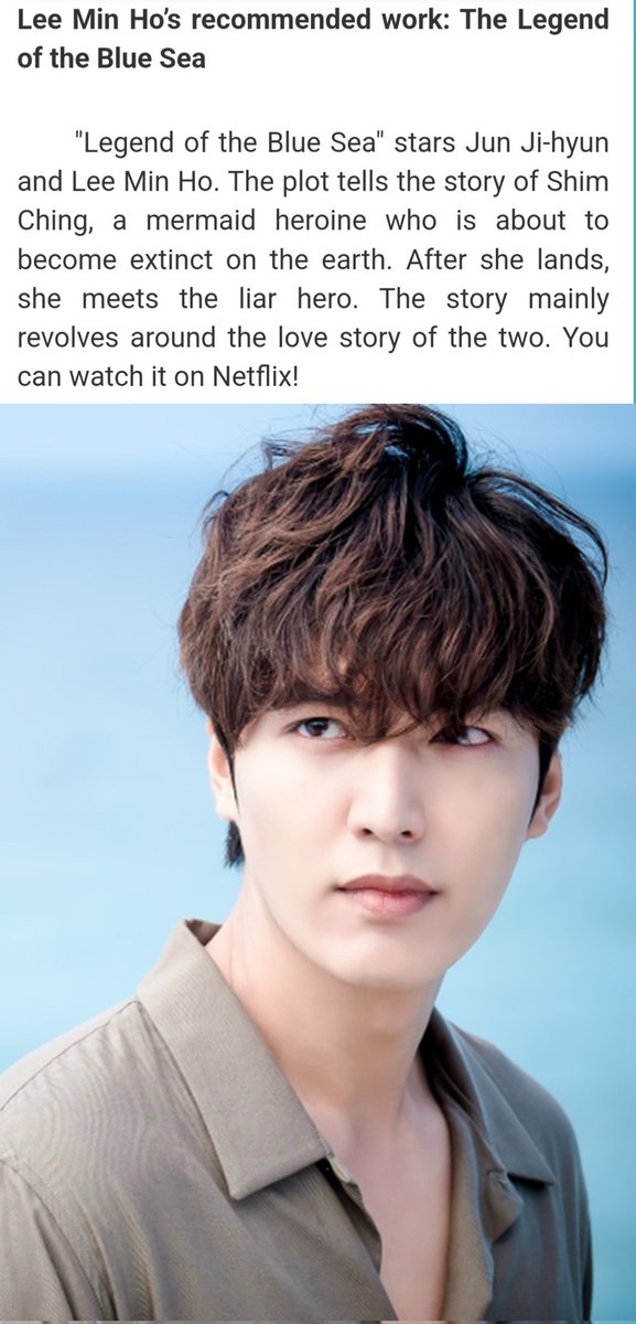 The Most Handsome Actor in SK
No.2 #LeeMinHo 44,864votes
LMH is the male god in many people's minds.He has appeared in many classic Kdramas & movies.Among them,CityHunter &TheHeirs have made him gain many overseas fans due to his outstanding appearance💙
🔗etnet.com.hk/www/tc/lifesty…