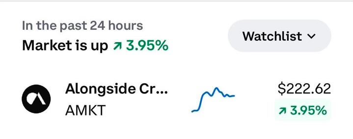 When you open @coinbase, it shows you how “the market” moved in the last 24 hours There’s also this token, called $AMKT, that exactly matched those movements. It’s not just a meme. $AMKT is the crypto market token. NFA, DYOR, Do Nothing.